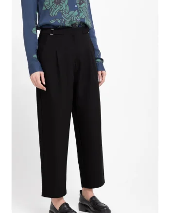 Pantaloni dama Comfort Fit, material flexibil, talie inalta,  R-Isuma, negru, Negru