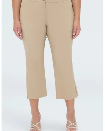Pantaloni chino crop, Bej inchis