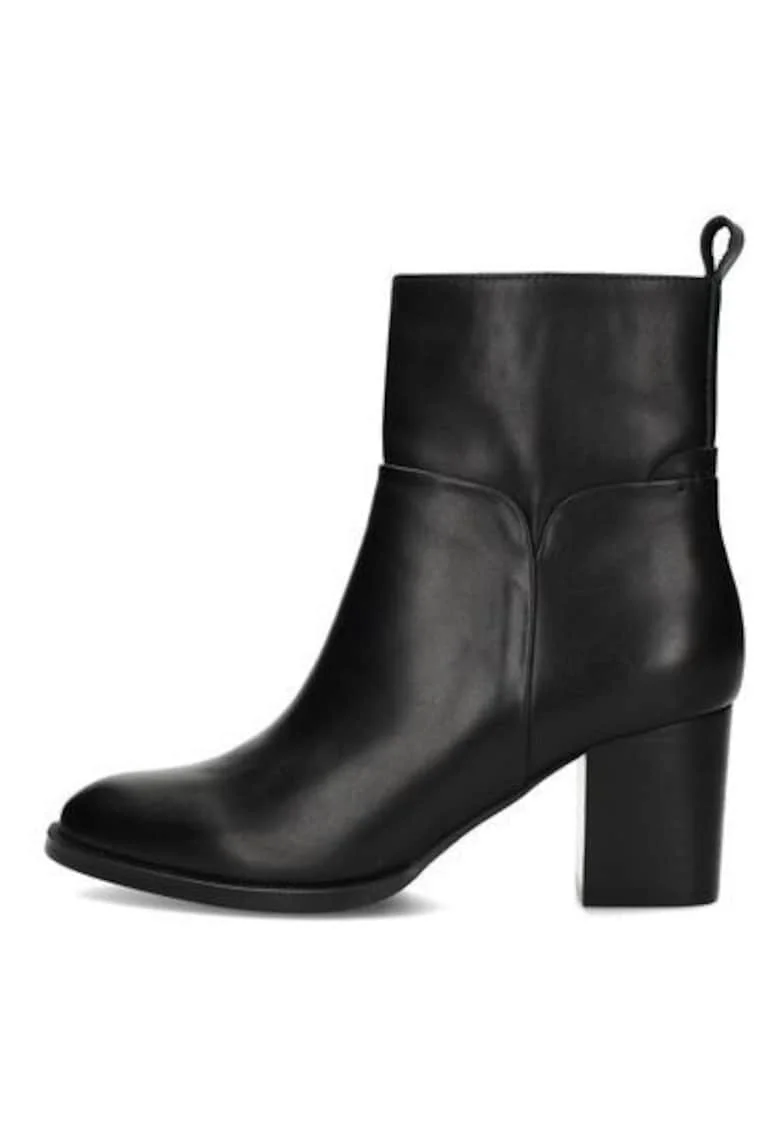 Ghete din piele cu toc bloc Fleur