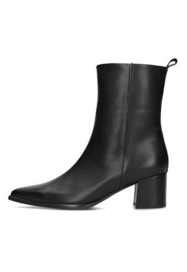 Botine din piele cu toc masiv