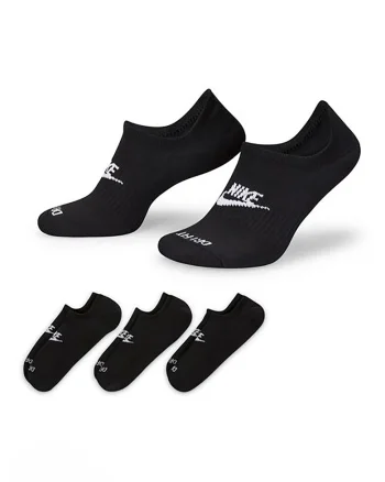Set de sosete foarte scurte unisex cu tehnologie Dri-Fit Everyday Plus Cushioned - 3 perechi, Alb/Negru