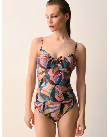 Costum de baie intreg cu model, Multicolor