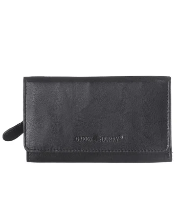 Portofel dama piele naturala 14 x 8 x 3.5 cm, Basic,, Negru