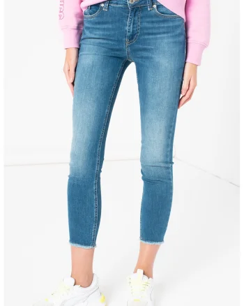 Blugi crop skinny Peach, Albastru