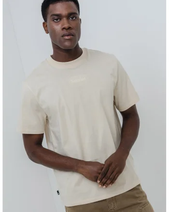 Tricou de bumbac cu logo brodat, Bej deschis
