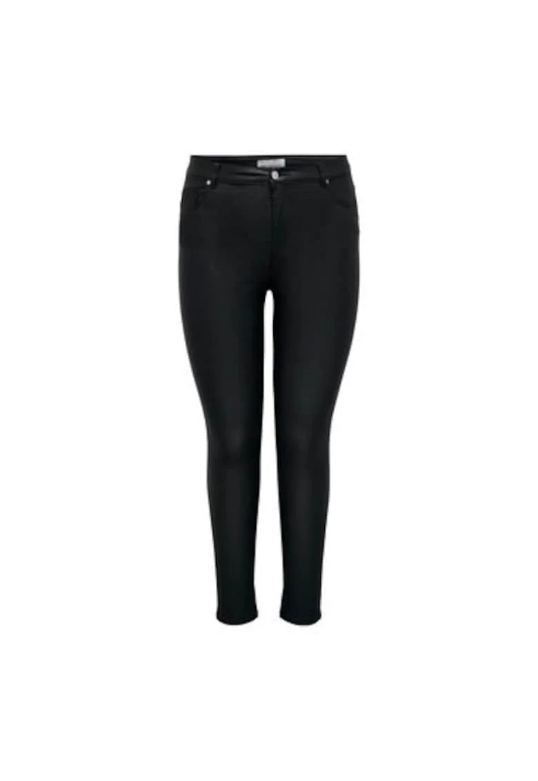 Pantaloni dama,  302627493, Piele ecologica, Negru, Negru