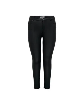 Pantaloni dama,  302627493, Piele ecologica, Negru, Negru