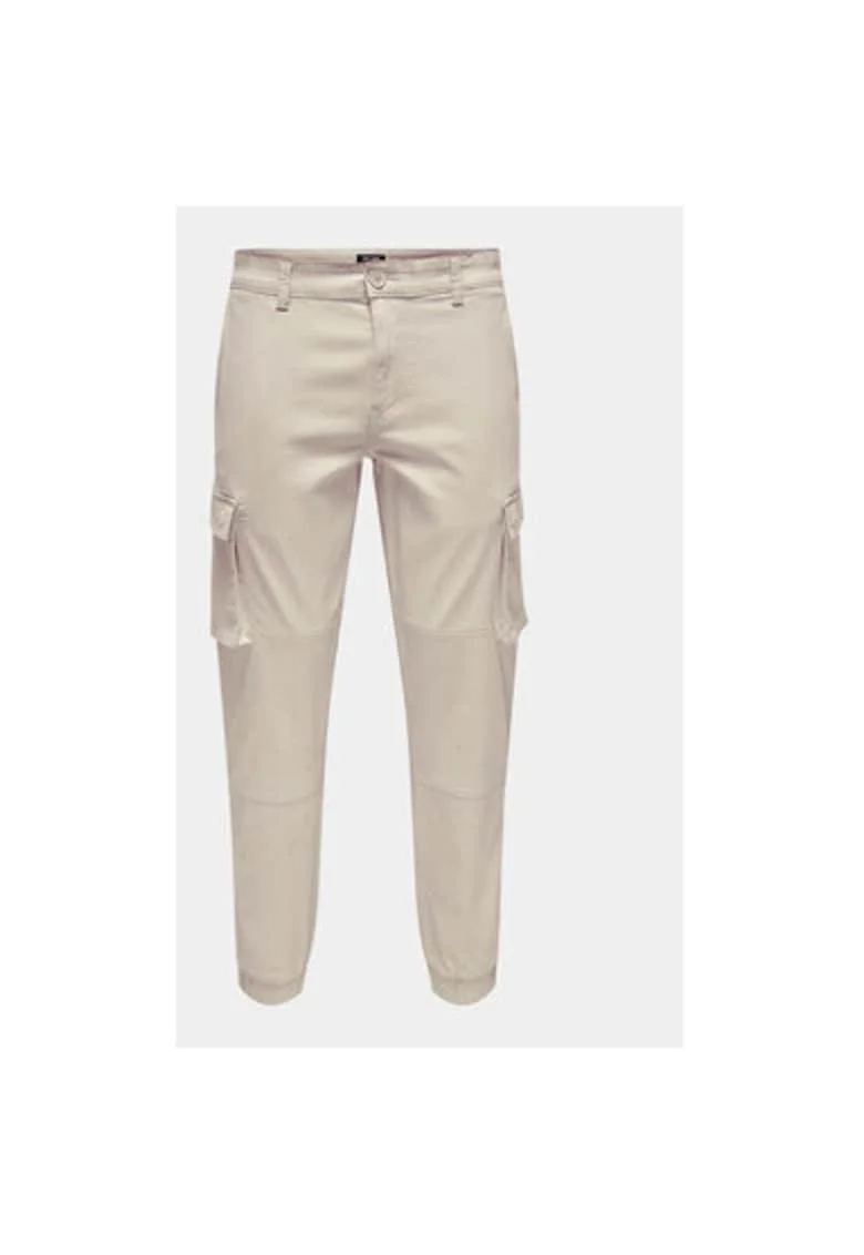 Pantaloni barbati,  303333102, Bumbac/Bumbac, Bej, Bej