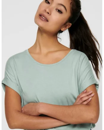Tricou lejer cu decolteu rotund Moster, Turcoaz