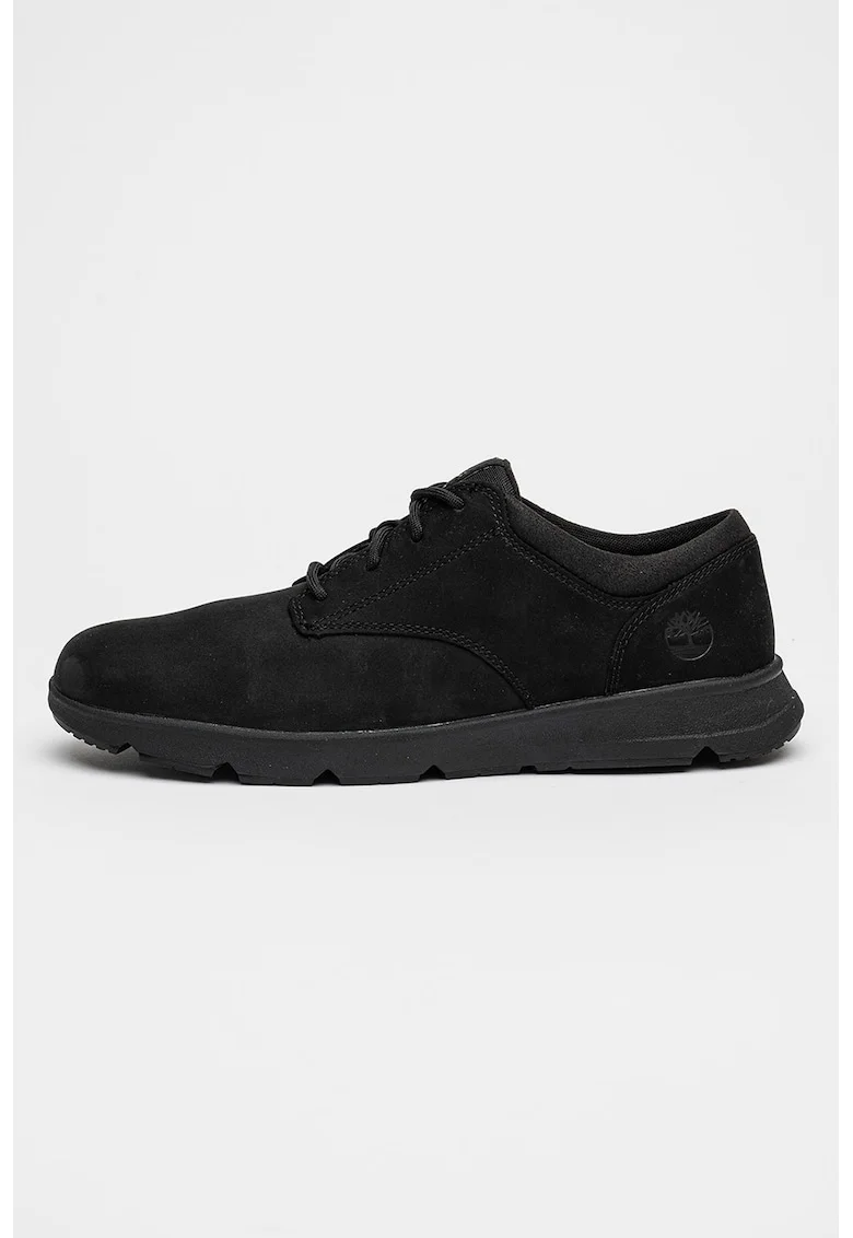 Pantofi sport Parker Street Low din piele intoarsa cu sireturi, Negru