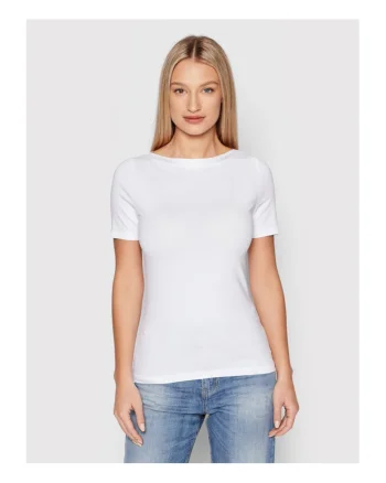 Tricou dama,  300623046, Modal/Bumbac/Elastan, Alb, Alb