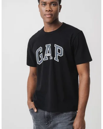 Tricou lejer din bumbac, Negru/Gri