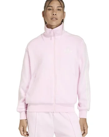 Bluza de trening cu buzunare laterale si fermoar, Roz
