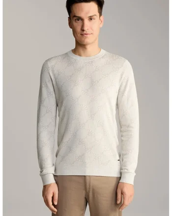 Pulover regular fit cu imprimeu logo, Bej