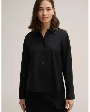Cămașă asimetrică, regular fit, Negru