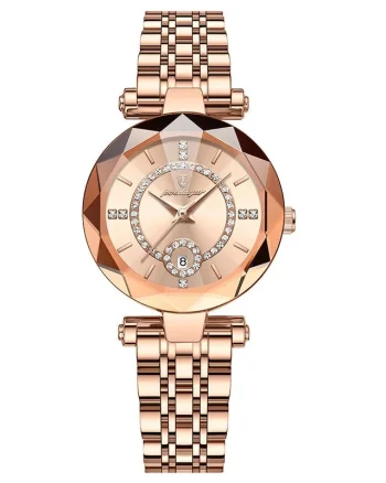 Ceas dama Poedagar CS1494, otel inoxidabil, rose gold, cadran rose gold