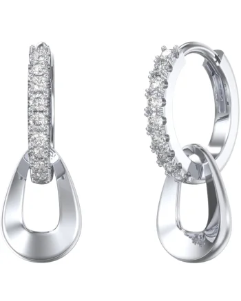 Cercei rotunzi argint 925, JW1800, model elegant, placati cu rodiu