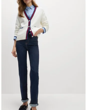 Blugi slim fit cu talie inalta, Bleumarin