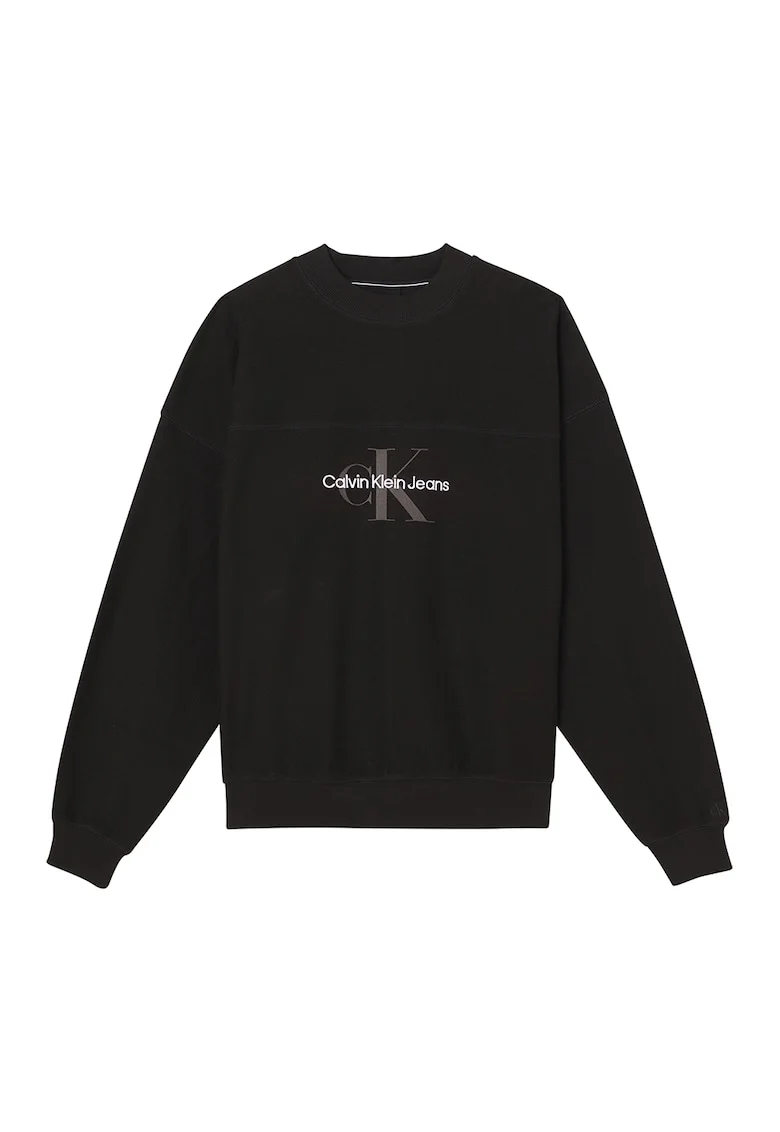 Bluza sport supradimensionata cu maneci cazute, Negru