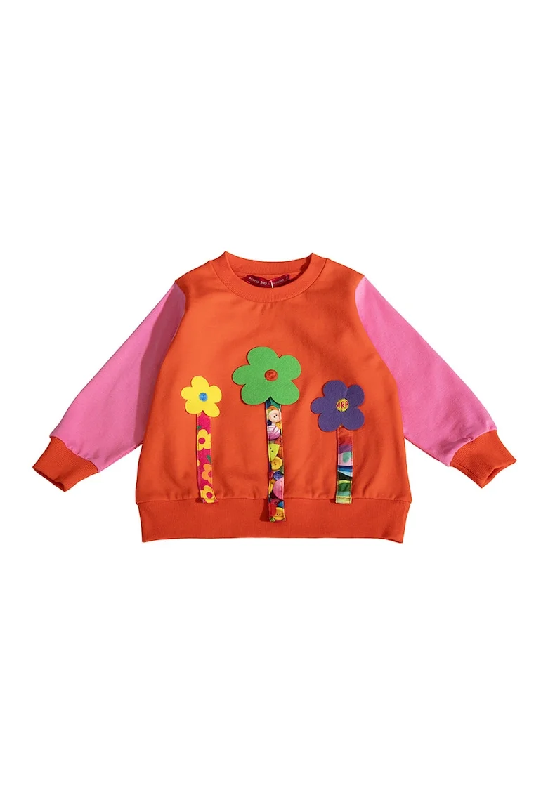 Bluza de trening cu decolteu la baza gatului, din amestec de bumbac, Multicolor