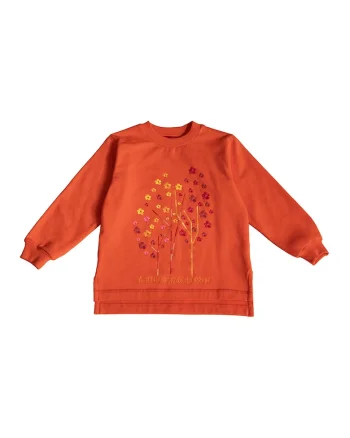 Bluza de trening cu design grafic si logo, Coral
