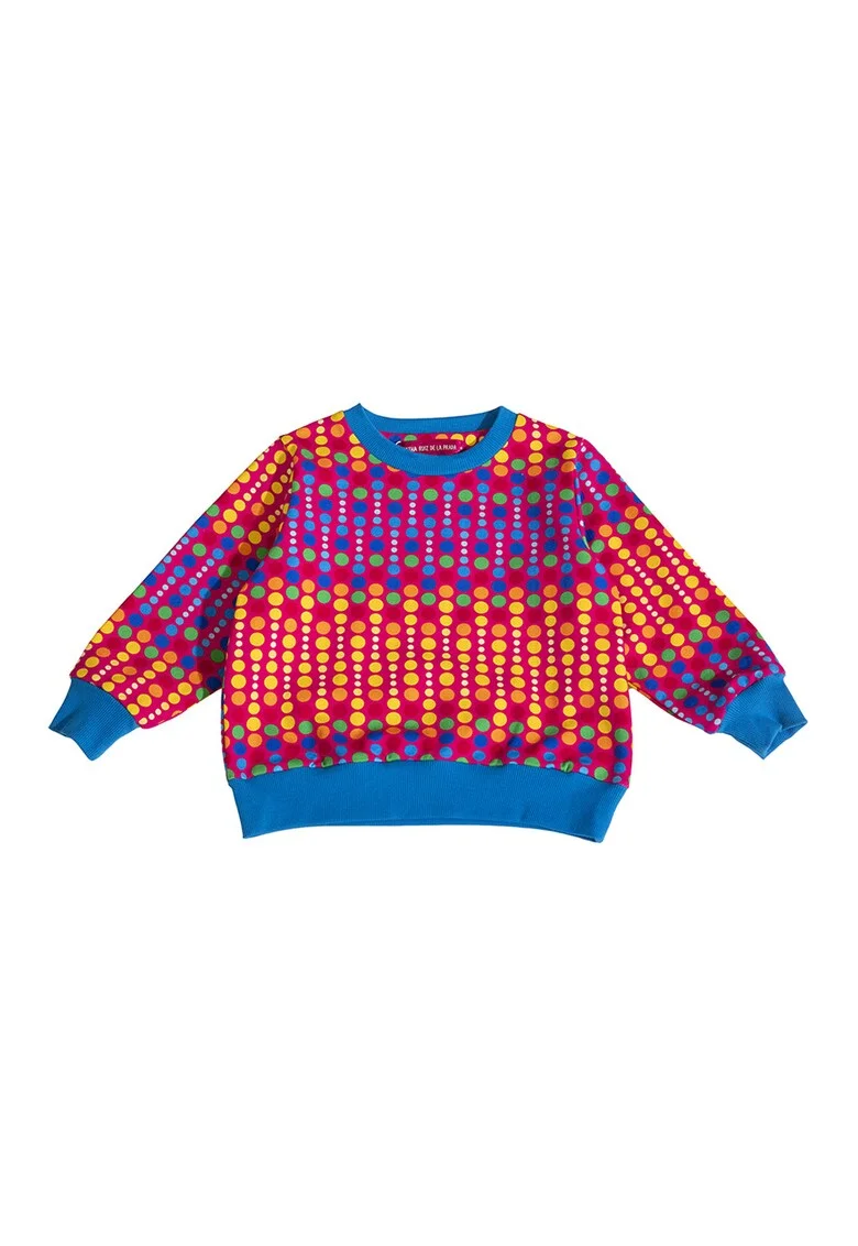Bluza de trening cu decolteu la baza gatului si imprimeu grafic, Multicolor