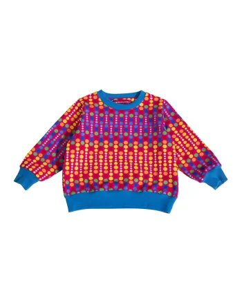 Bluza de trening cu decolteu la baza gatului si imprimeu grafic, Multicolor