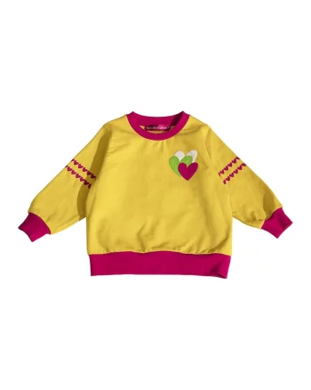 Bluza de trening din amestec de bumbac cu design grafic, Galben sofran