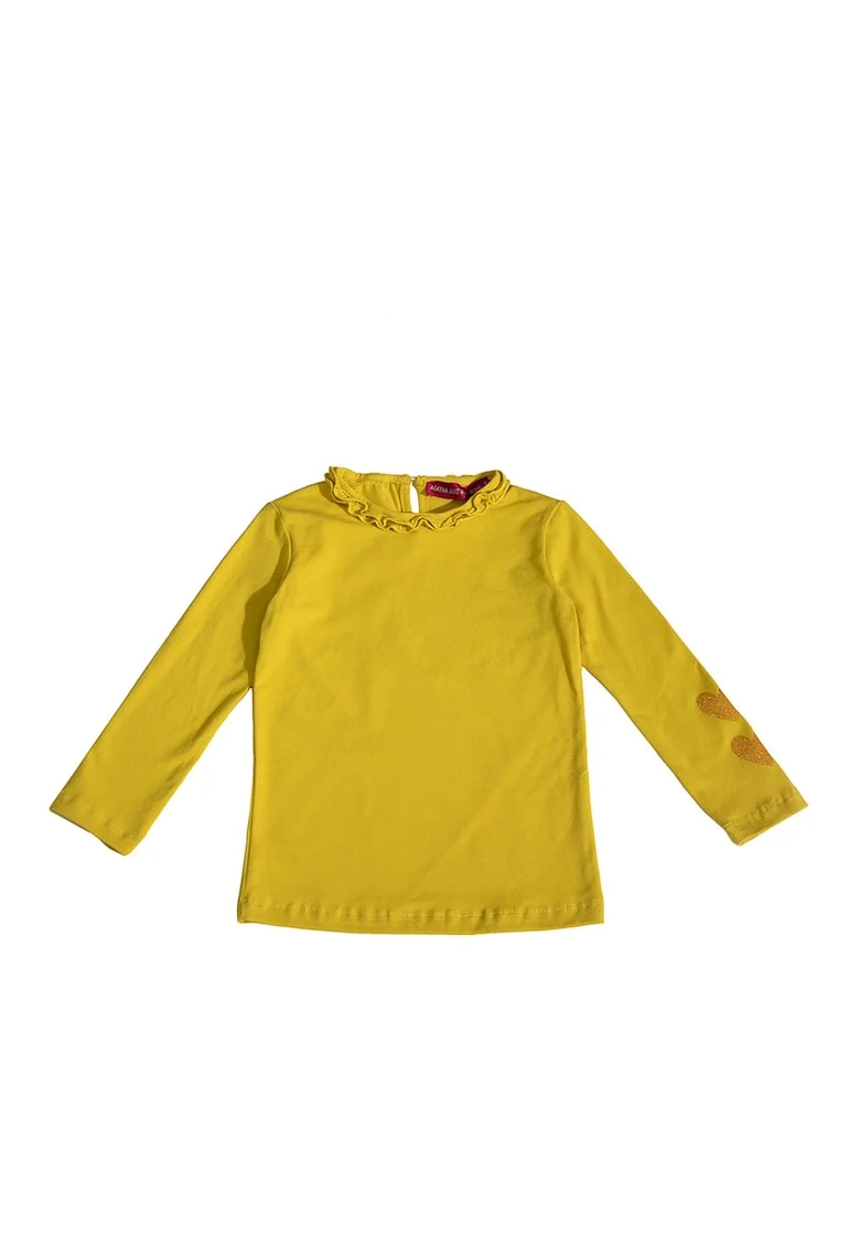 Bluza cu decolteu la baza gatului, Galben sofran