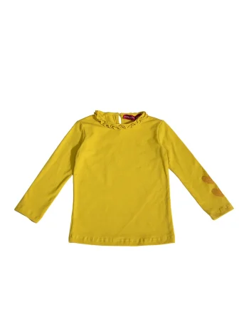Bluza cu decolteu la baza gatului, Galben sofran