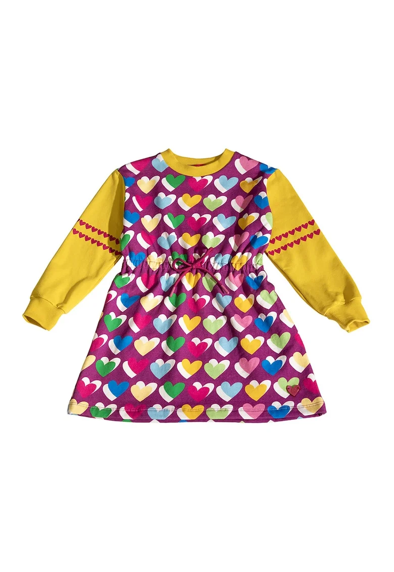 Rochie evazata cu maneci lungi, Multicolor