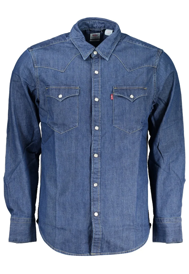 Camasa barbati,  100% Bumbac, Albastru, S INTL, 85744
