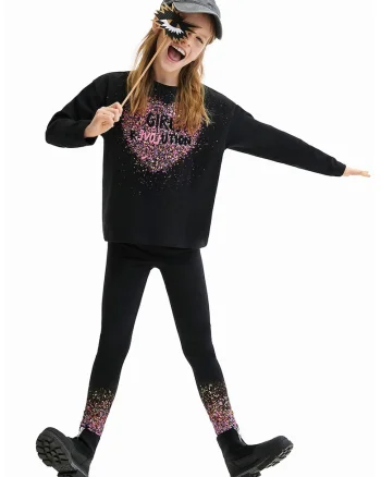 Bluza cu imprimeu grafic, Negru