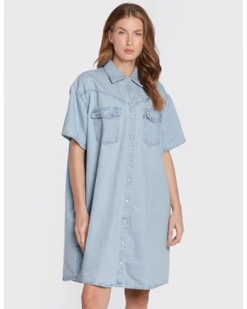 Rochie din denim dama,  301388395, Bumbac, Albastru