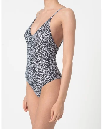 Costum de baie intreg Doris, Alb/Negru