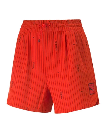 Pantaloni scurti impermeabili cu monograma Vogue, Negru/Rosu vermillion