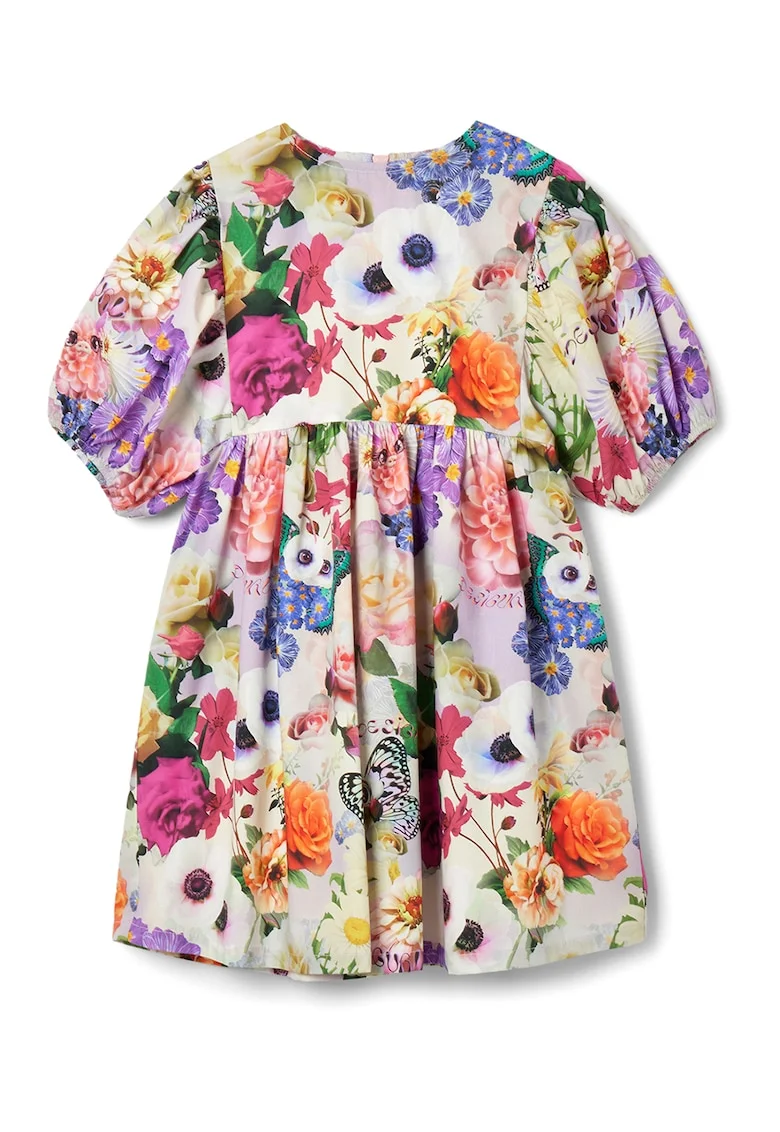 Rochie evazata cu imprimeu floral, Multicolor