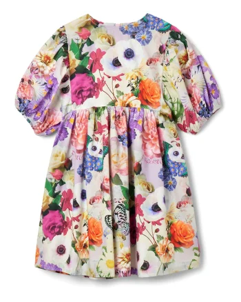 Rochie evazata cu imprimeu floral, Multicolor