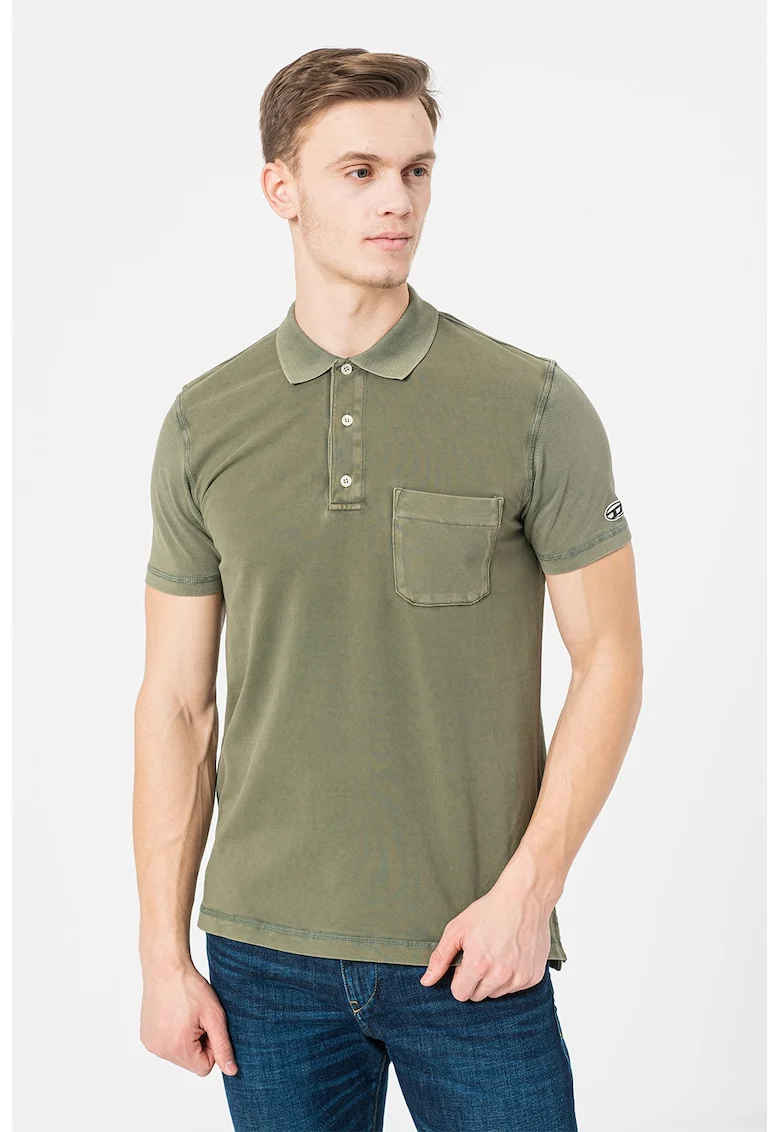 Tricou polo cu buzunar aplicat pe piept Worky, Kaki
