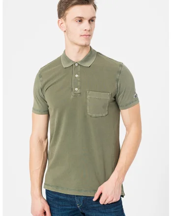 Tricou polo cu buzunar aplicat pe piept Worky, Kaki