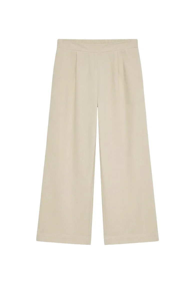 Pantaloni culotte dama,  bej, multicolor, viscoza si in, croiala regulara