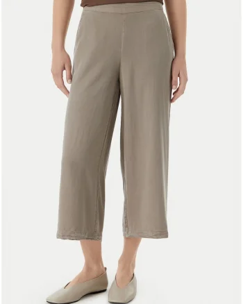 Pantaloni dama,  7/8, gri, lyocell, croiala ampla