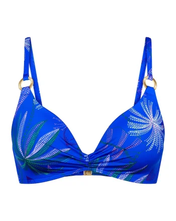 de bikini pentru femei,  floral, albastru, poliamida/elastan, Albastru