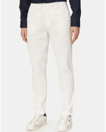 Pantaloni barbati,  alb, bumbac, croiala dreapta