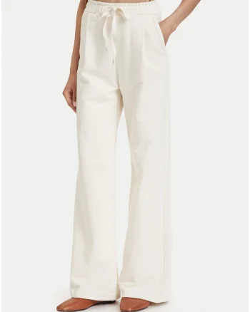 Pantaloni dama,  bej, bumbac, croiala regular fit