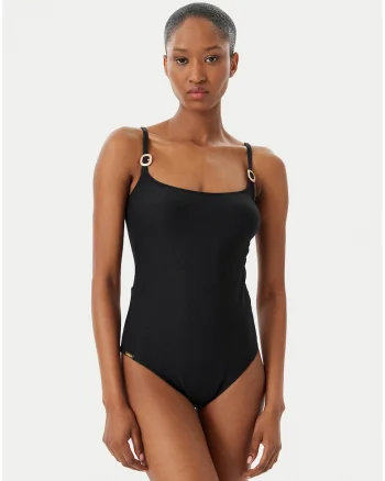 Costum de baie dama,  o singura piesa, negru, material elastic