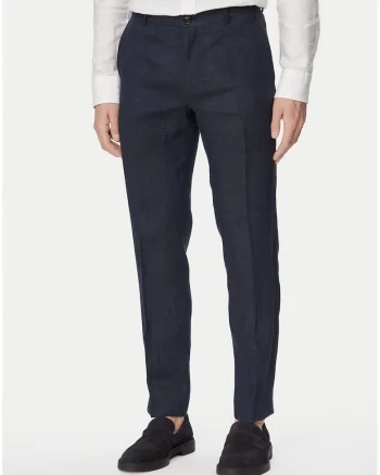 Pantaloni barbati,  bleumarin, elegant, skinny, 100% in
