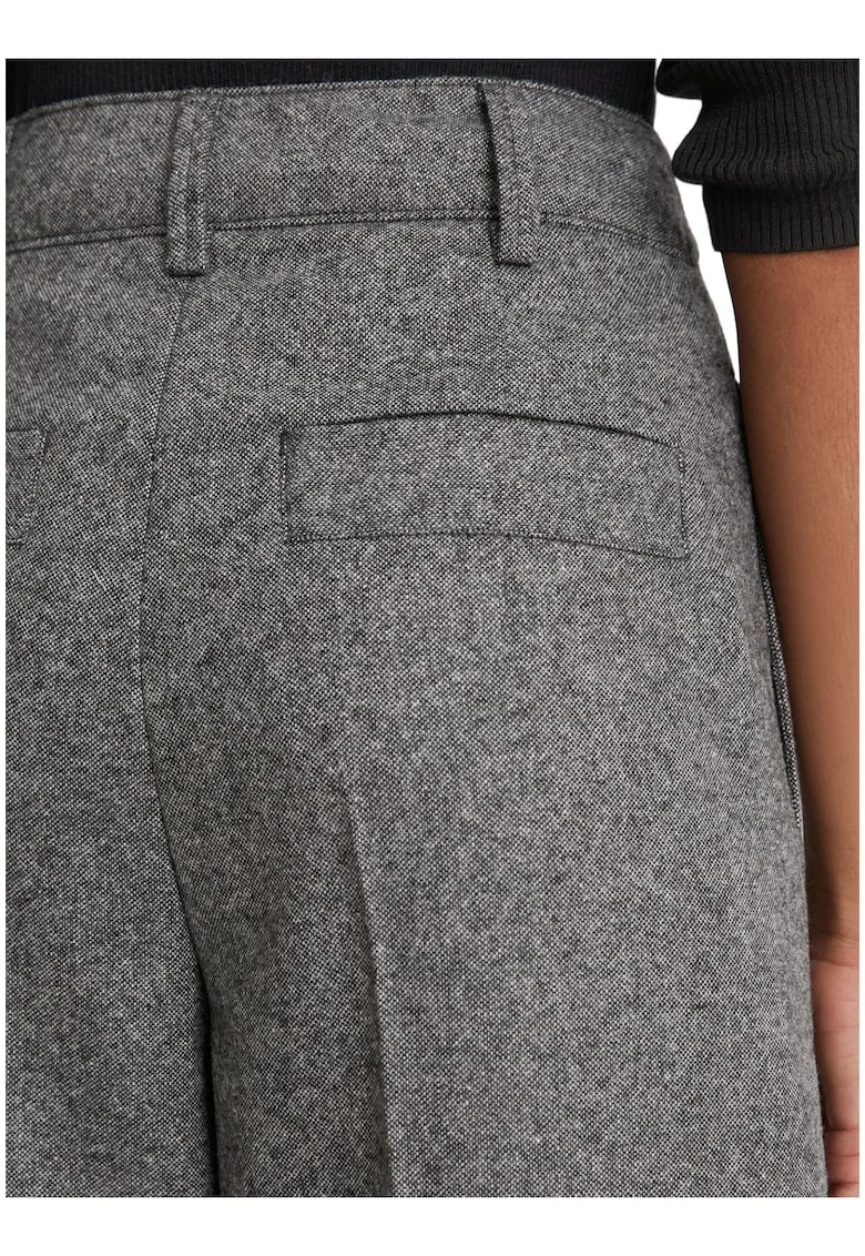Pantaloni dama,  gri, material textil, croiala ampla, casual,
