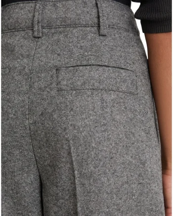 Pantaloni dama,  gri, material textil, croiala ampla, casual,