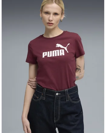 Tricou de bumbac ESS No. 1, Alb/Visiniu